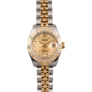 Pre Owned Rolex Lady-Datejust 179313 Champagne Diamond Jubilee