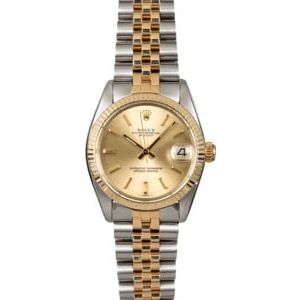 Mid-Size Rolex Datejust 6827 Champagne Dial