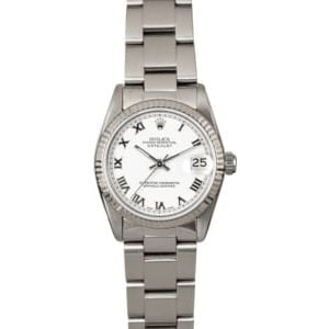 Mid-size Rolex Datejust 68274 White Roman Oyster