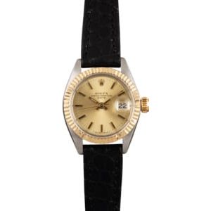 Vintage Rolex Lady Date 6916 Champagne Index Dial