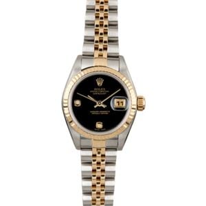 Rolex Ladies Datejust 79173 Black Onyx Diamond Dial