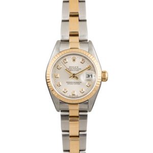 Pre Owned Rolex Two Tone Diamond Dial Datejust 79173