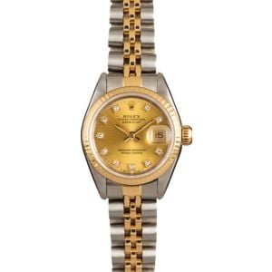 Authentic Rolex Lady Datejust 69173 Diamond Dial