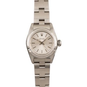 Used Rolex Ladies Oyster Perpetual 67230 Silver Index