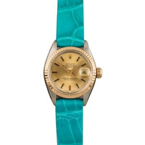 Pre-Owned Rolex Date 6917 Teal Strap