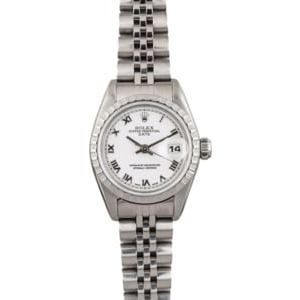 Pre Owned Rolex Lady Date 79240 White Roman