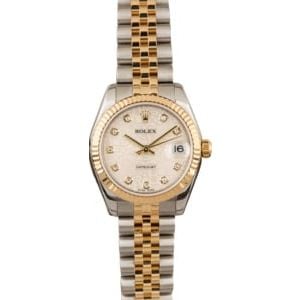 Rolex Mid-Size Datejust 178273 Silver Jubilee Diamond Dial