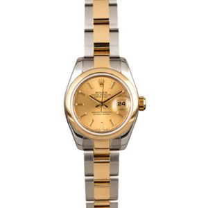 Rolex Lady Datejust 179163 Champagne Index Dial