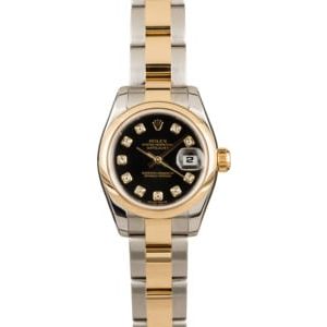 Rolex Ladies Datejust 179163 Black Diamond