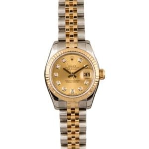 Used Rolex Datejust 179173 Champagne Diamond Dial