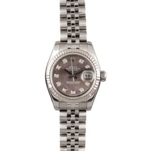 Used Rolex Datejust 179174 Black MOP Diamond Dial