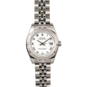 Rolex Lady-Datejust 179174 White Roman Dial