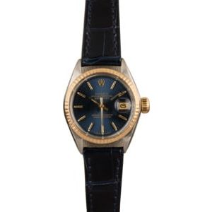 Used Rolex Datejust 6917 Blue Dial Leather Strap