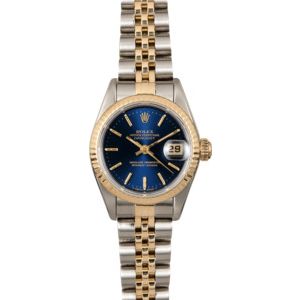 Rolex Lady Datejust 69173 Jubilee Band with Blue Dial