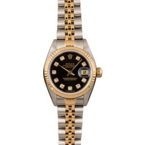 Pre-Owned Rolex Datejust 79173 Black Diamond Dial T