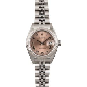 Pre Owned Rolex Lady Datejust 79174 Roman Salmon Dial