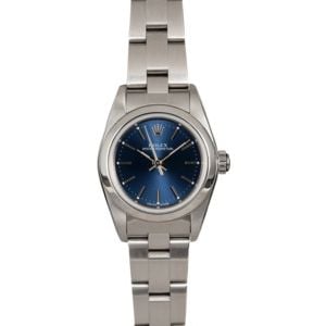 Rolex Ladies Oyster Perpetual 76080 Blue Index Dial