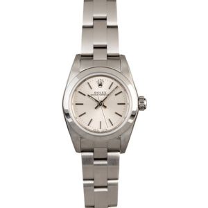 Rolex Lady Oyster Perpetual 76080 Silver Index Dial