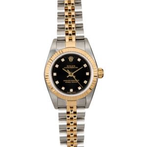 Ladies Pre Owned Oyster Perpetual Stainless and Gold Watch 76173