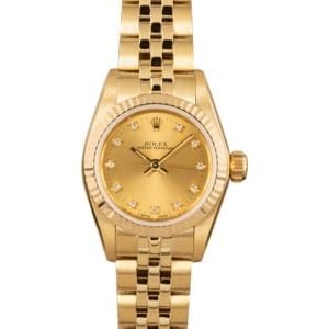 Rolex Ladies Oyster Perpetual 67197 Diamonds