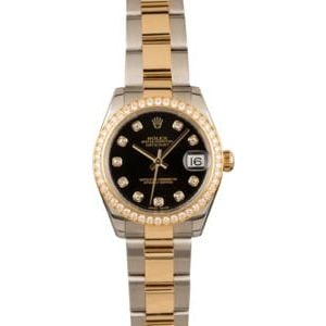 Rolex Mid-Size Datejust 178383 Black Diamond Dial