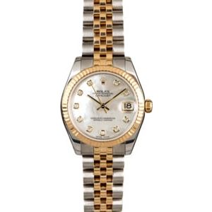 Mid-Size Rolex Datejust 178273 MOP Diamond Dial