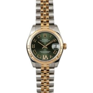 Rolex Datejust 178273 Mid-size Olive Green Dial