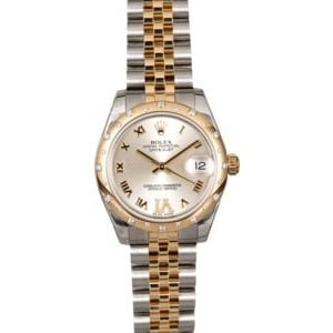 Mid-Size Rolex Datejust 178343SRDJ Diamond Bezel