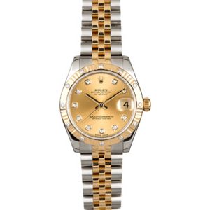 Mid-Size Rolex Datejust 178273 Diamond Dial & Bezel