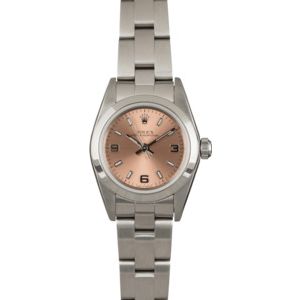 Pre Owned Rolex Ladies Oyster Perpetual 76080 Pink Dial