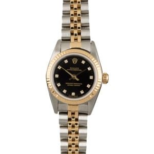 Rolex Oyster Perpetual 76193 Black Diamond Dial