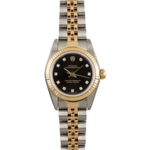 Used Rolex Oyster Perpetual 76193 Black Diamond Dial