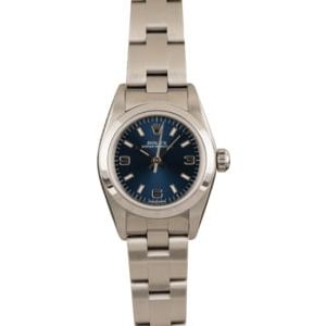 PreOwned Rolex Oyster Perpetual Ladies 76080 Blue Dial