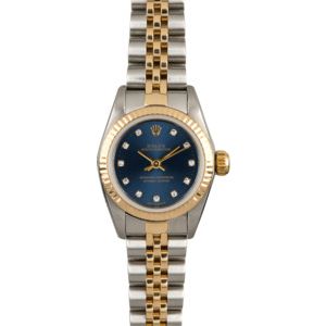 Used Rolex Oyster Perpetual 67193 Blue Diamond Dial