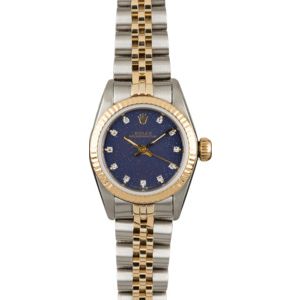 PreOwned Rolex Oyster Perpetual 67193 Blue Diamond Dial