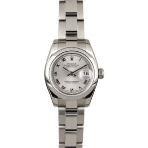 PreOwned Rolex Ladies Datejust 179160 Rhodium Roman