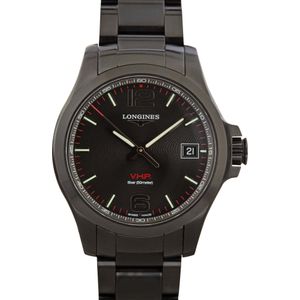 Longines Conquest Black 41MM Black PVD Stainless Steel