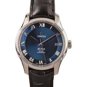 Mens Omega De Ville Stainless Steel Blue Dial