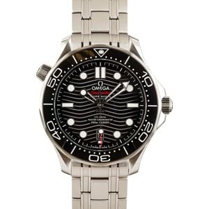 Omega Seamaster Stainless Steel Black Wave Dial