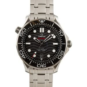 Omega Seamaster Stainless Steel Black Wave Dial