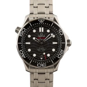 Omega Seamaster Stainless Steel Black Wave Dial