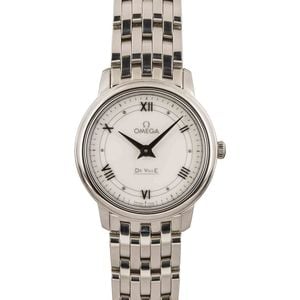 Ladies Omega De Ville Prestige White Roman Dial