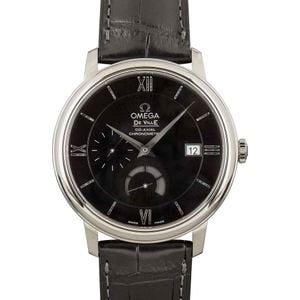 Omega De Ville Prestige Black Roman Dial & Leather Strap