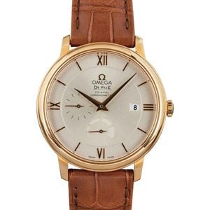 Omega De Ville Prestige Red Gold on Leather Strap