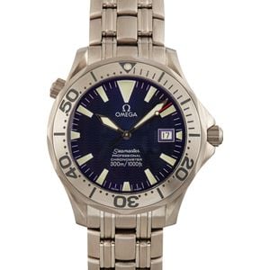 Pre-owned Omega Seamaster Titanium Blue Dial