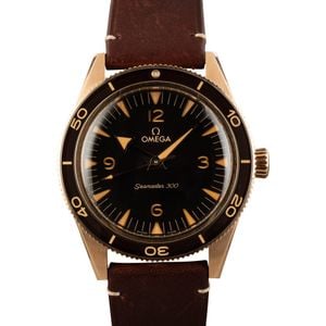 Preowned Omega Seamaster 300 Bronze Gold on Leather Strap