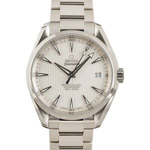 Pre-owned Omega Seamaster Aqua Terra 150M Silver Teak Dial