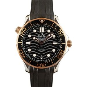 Omega Seamaster Diver 300M Steel & Gold on Rubber Band