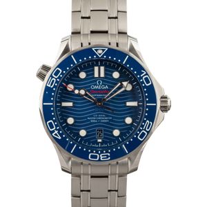 Pre-owned Omega Seamaster Diver 300M Stainless Steel Blue Dial