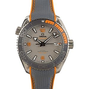 Pre-owned Omega Seamaster Planet Ocean Titanium on Rubber Strap